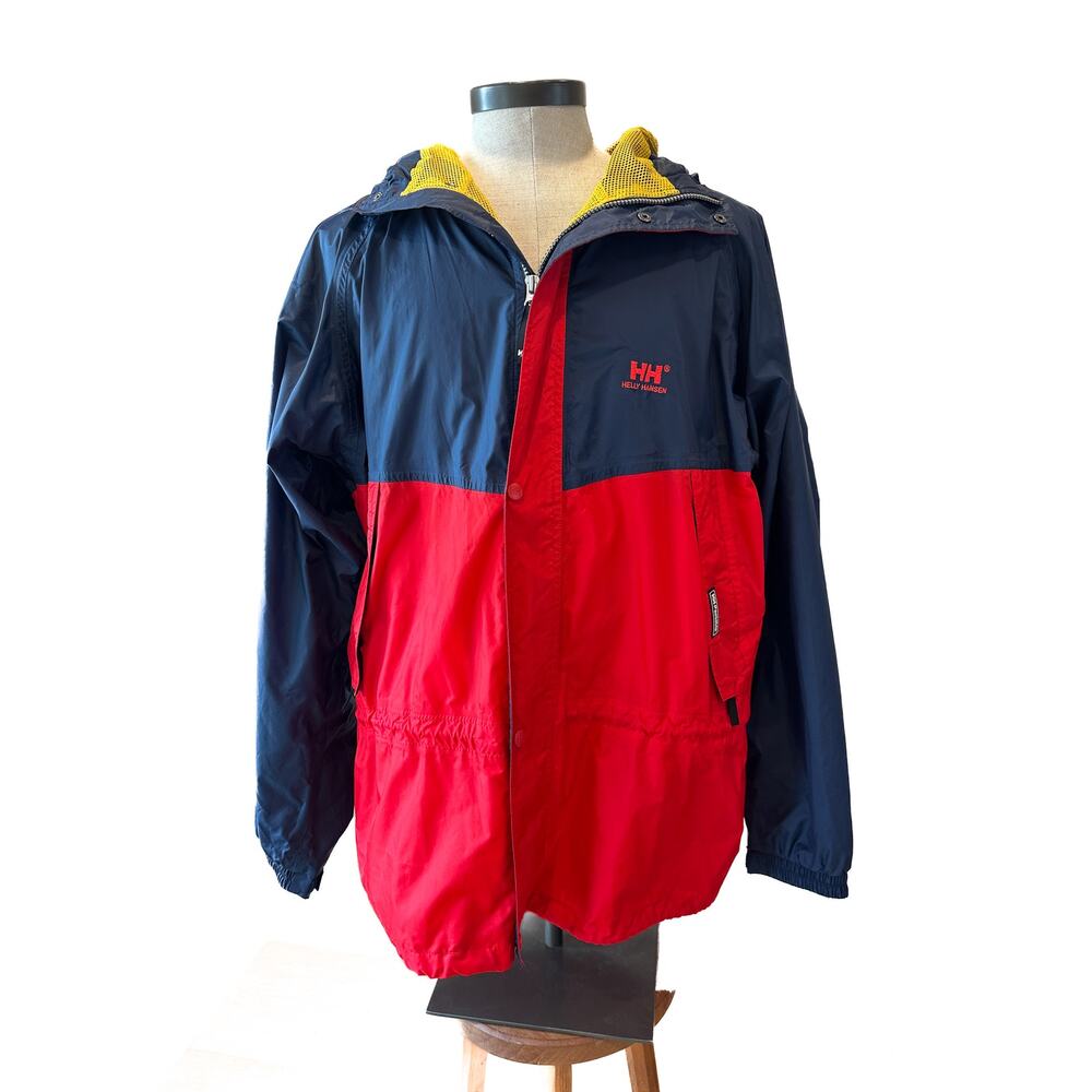 Helly Hansen Packable Shell Jacket Mens L Colorblock Gorpcore Retro Outdoor